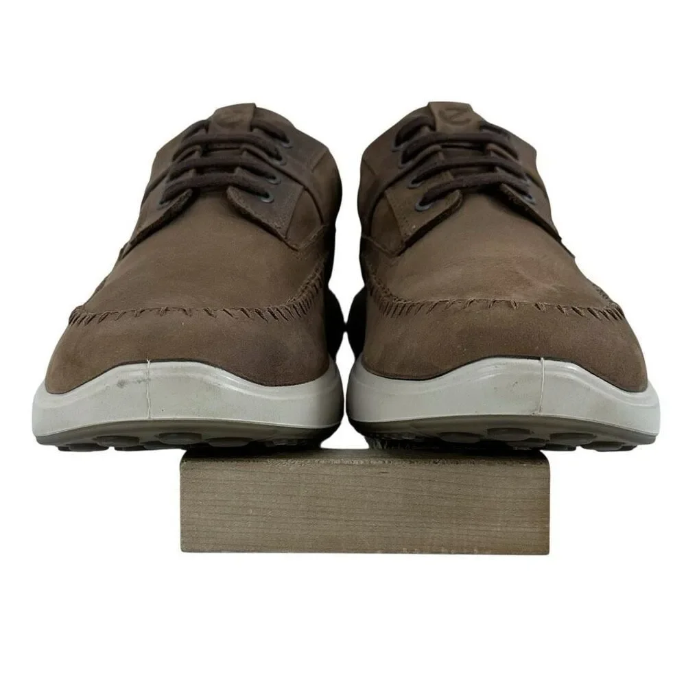 ECCO Soft 7 Brown Nubuck Leather Seawalker Runners Mens Size EU 46 (US 12-12.5)